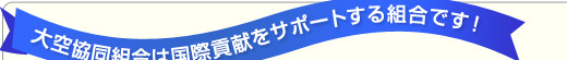 大空協同組合は国際貢献をサポートする組合です!